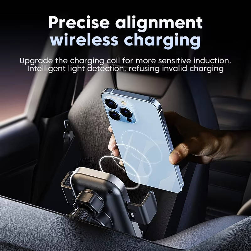 15W Fast Wireless Car Phone Holder with Touch Sensing Auto Grip – Universal Car Mount for Easy Charging 1