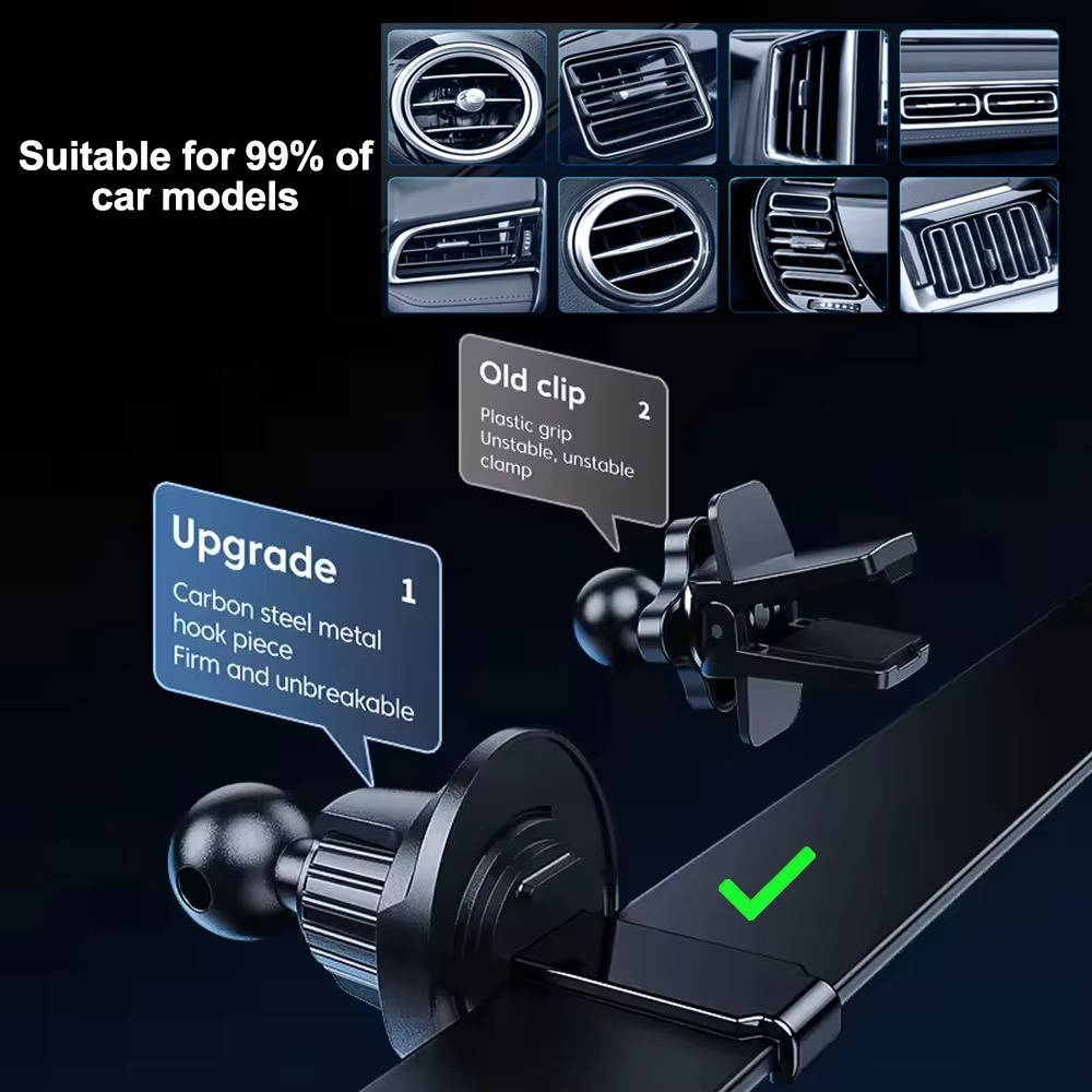 15W Fast Wireless Car Phone Holder with Touch Sensing Auto Grip – Universal Car Mount for Easy Charging 3