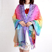 Women's Elegant Jacquard Scarf Lightweight Linen