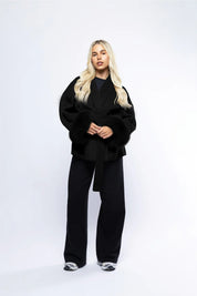 Women's Faux Fur Coat - Elegant Winter Warmth and Comfort