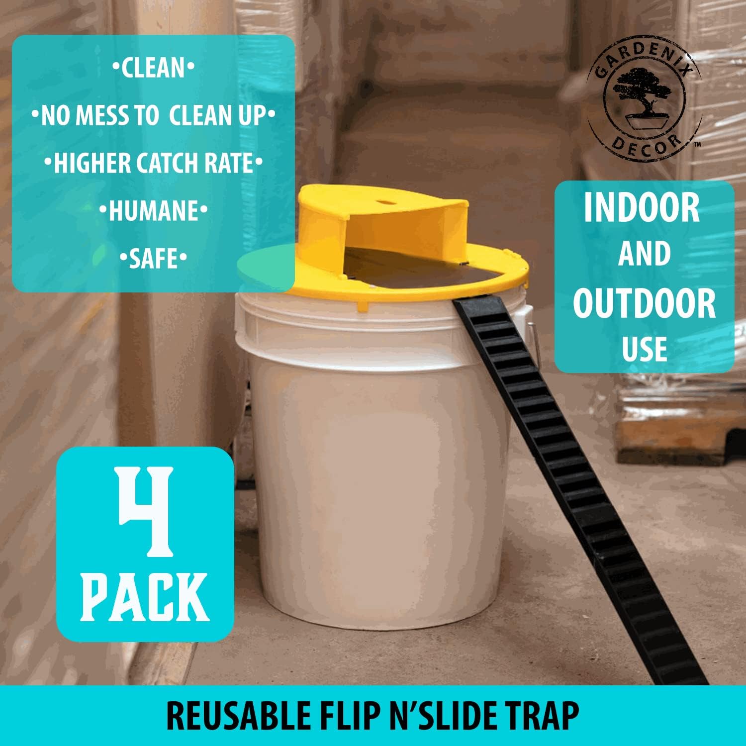 4-Pack Bucket Lid Mousetrap 0