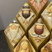 9 pcs. heavenly nativity scene pillar statue 3