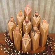 9 pcs. heavenly nativity scene pillar statue 5