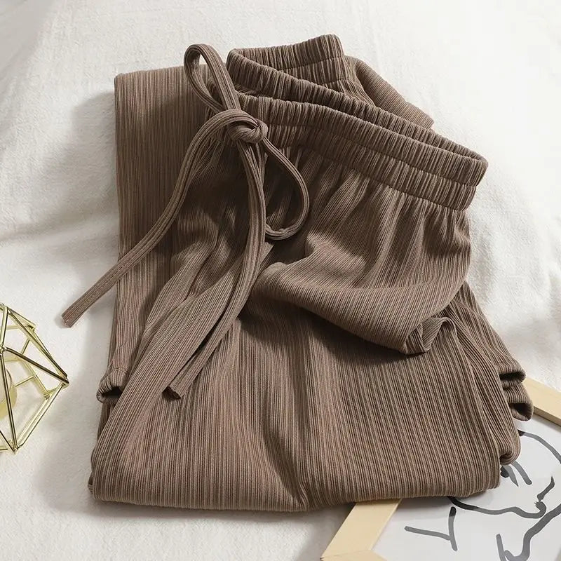 ALLIE | Vertical Stripe Drawstring Casual Trousers 5