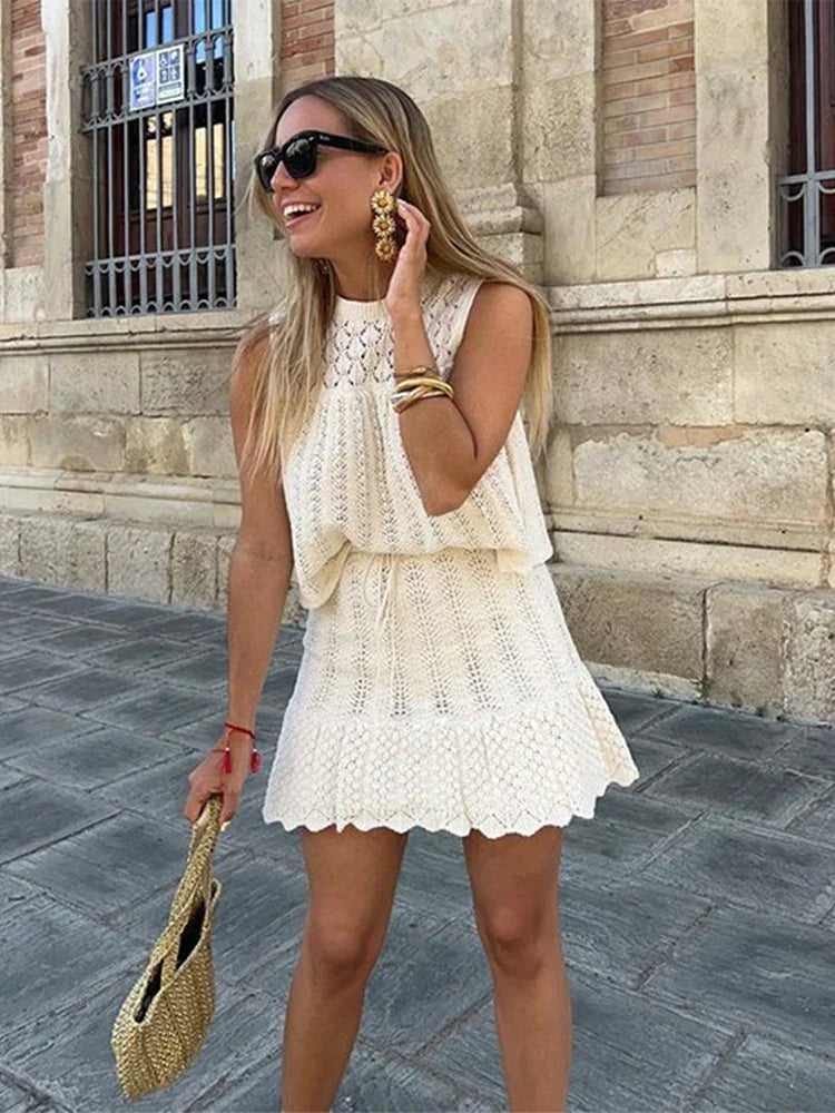 AMARI | Cotton Crochet Two-Piece Set 0