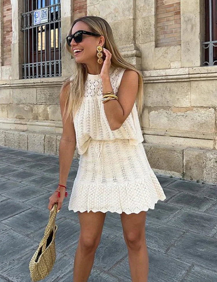 AMARI | Cotton Crochet Two-Piece Set 0