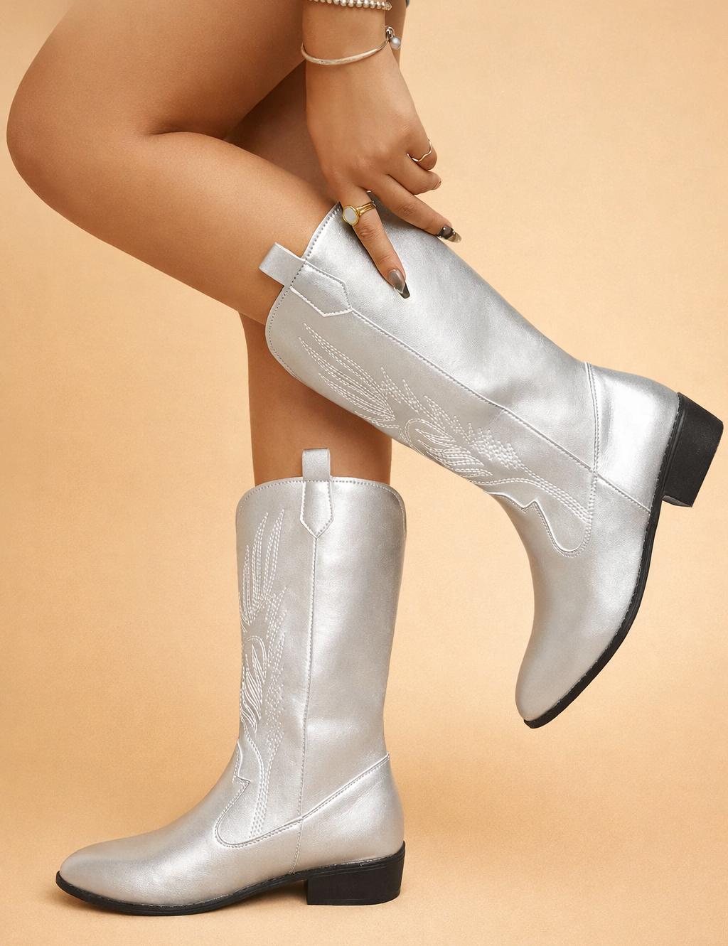 AMELIA | Stylish PU Leather Soft Lining Cowboy Boots 0