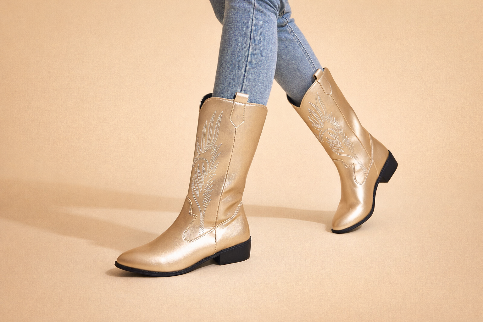 AMELIA | Stylish PU Leather Soft Lining Cowboy Boots 2