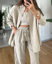 AMY | Comfy Button-up Blouse and Pants Set 1