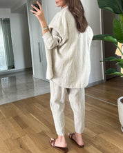 AMY | Comfy Button-up Blouse and Pants Set 3