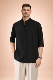 Adam| Minimalist Stand-Up Collar Shirt 1