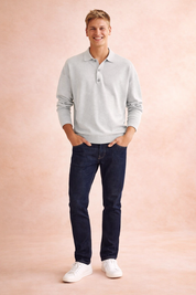 Adam | Men's loose-fitting long-sleeved polo shirt 1