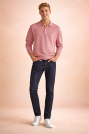 Adam | Men's loose-fitting long-sleeved polo shirt 3