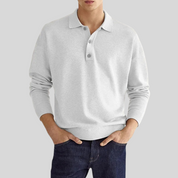 Adam | Men's loose-fitting long-sleeved polo shirt 8