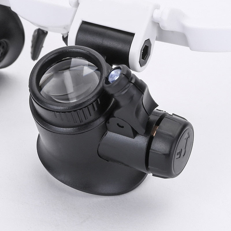 Adjustable LED magnifying glasses with 8x, 15x and 23x magnification for hobbies and precision work 4