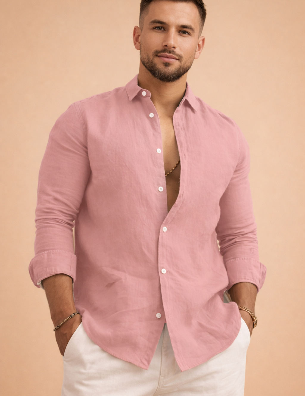 Adrian | Men's smart casual long sleeve polo shirt 4
