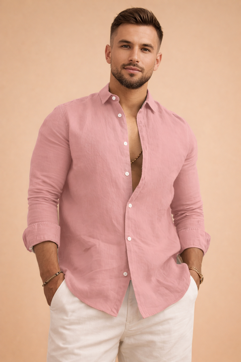 Adrian | Men's smart casual long sleeve polo shirt 4