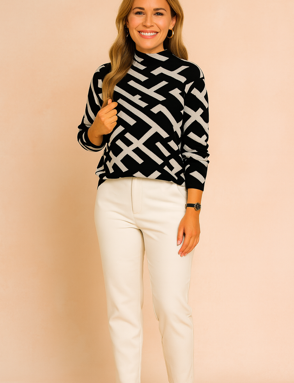 Alexandria | Classic Sweater with a Subtle Pattern 0