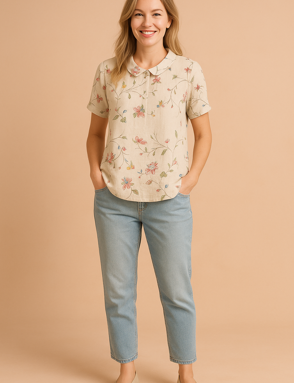 Alina | Summer blouse with a delicate pattern 2