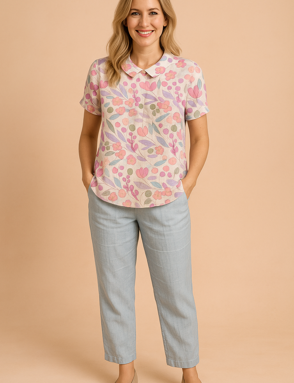 Alina | Summer blouse with a delicate pattern 3