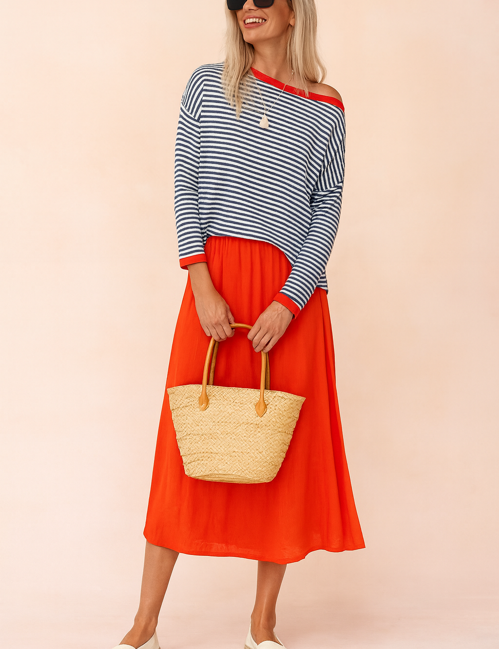 Amelia | Striped sweater with contrasting trim 0