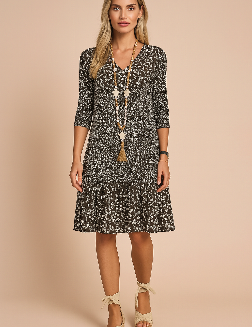 Anika | Comfortable Dress with a V-Neck and Floral Print 2