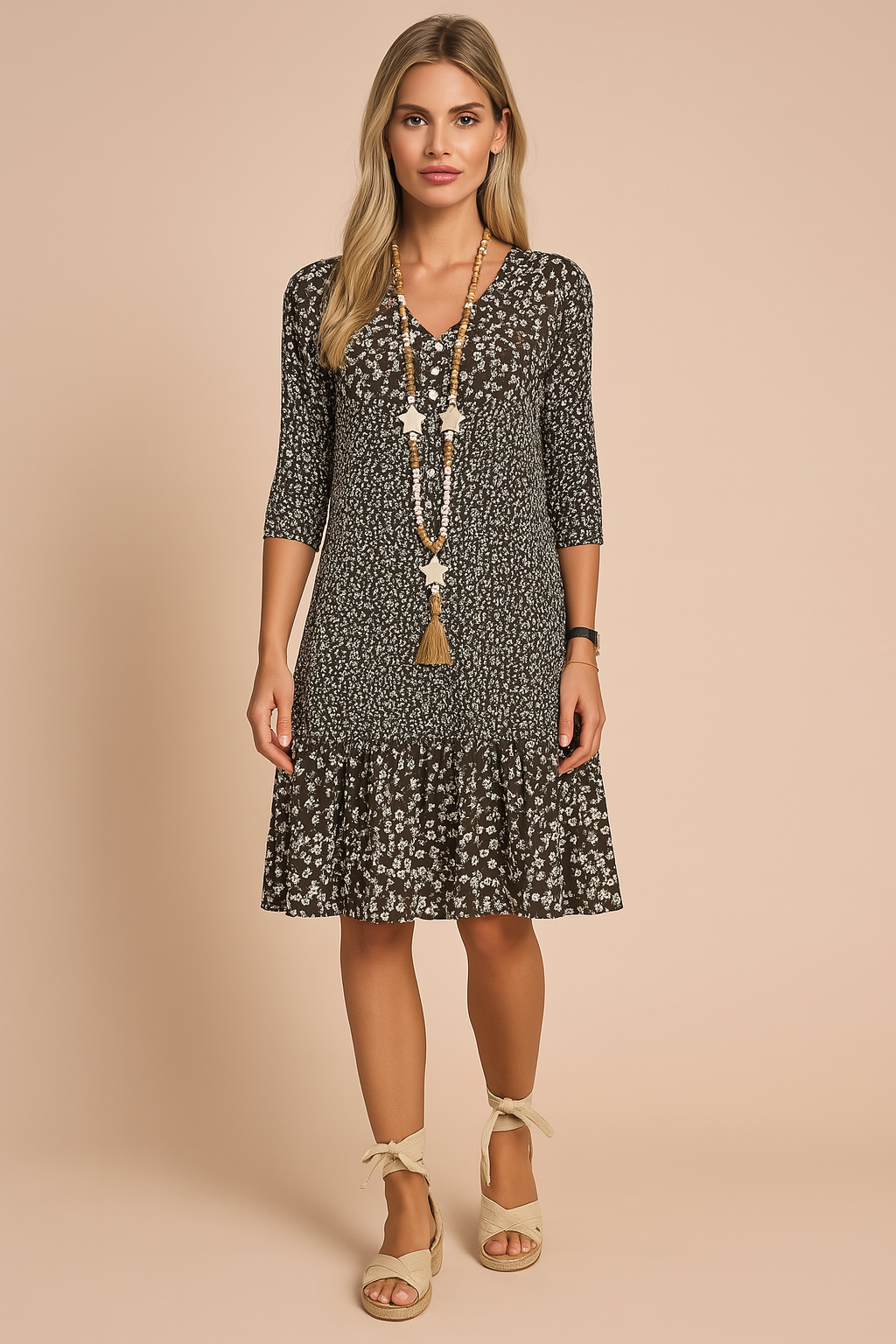 Anika | Comfortable Dress with a V-Neck and Floral Print 2