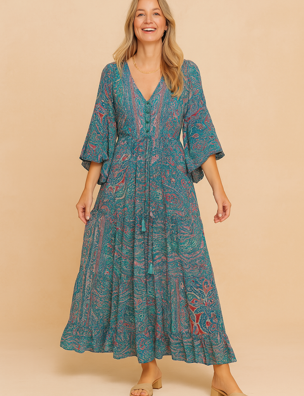 Anna | Flowy Boho Dress with Long Sleeves 2