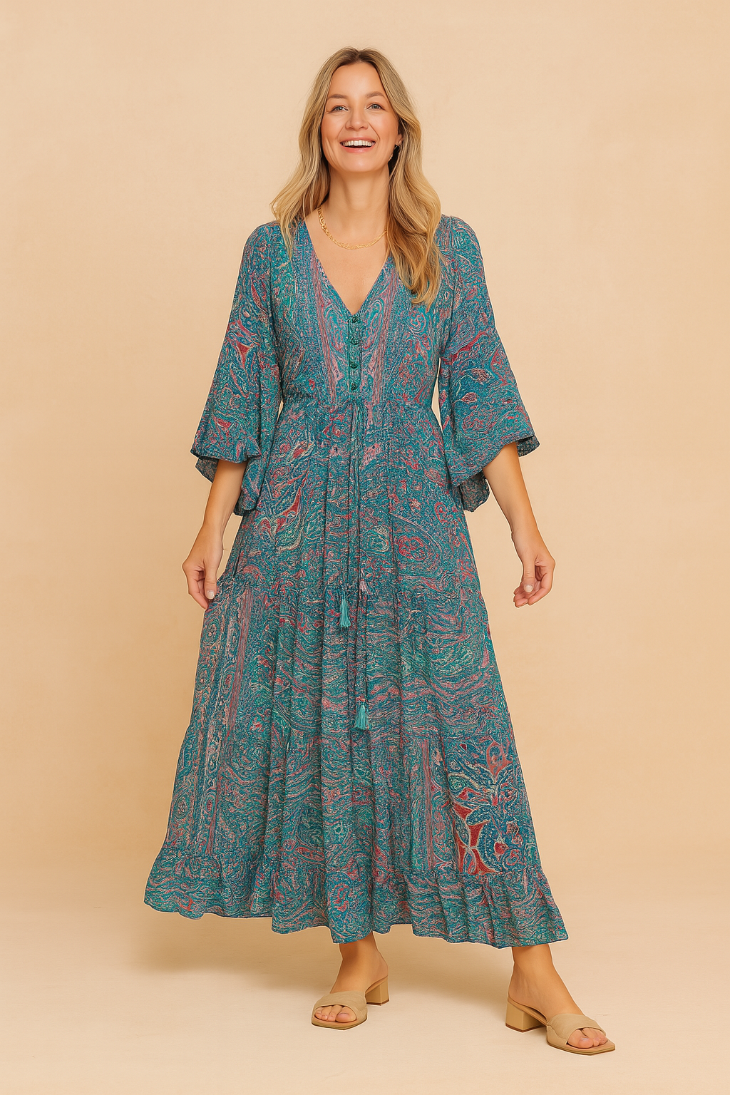 Anna | Flowy Boho Dress with Long Sleeves 2