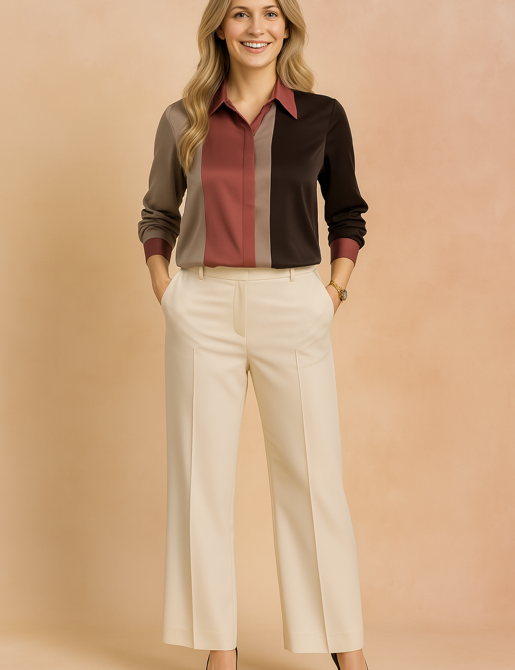 Aria | Elegant blouse with a fashionable contrast 0