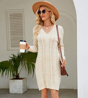 Arjane | Women's Lace Back Sweater Dress 6