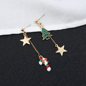 Asymmetrical Christmas earrings for women 3