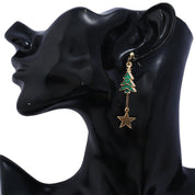 Asymmetrical Christmas earrings for women 4