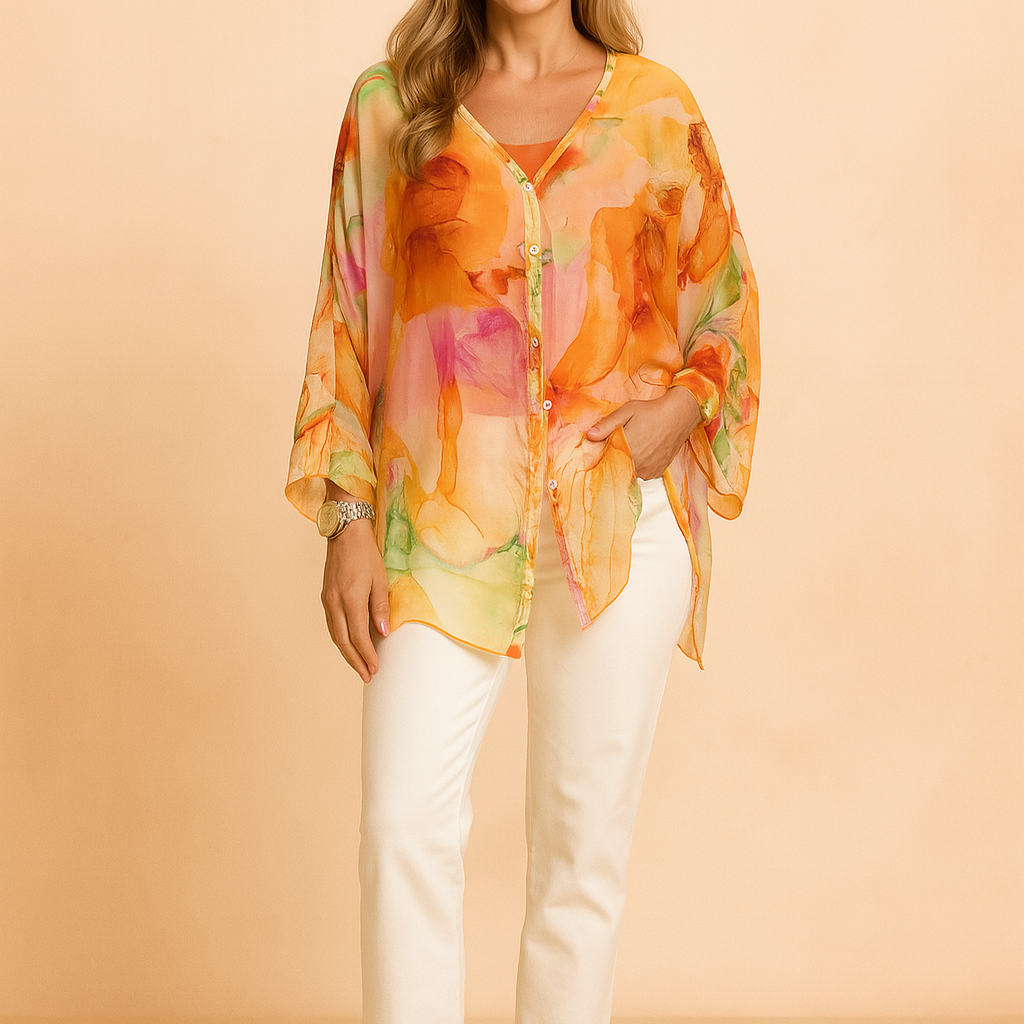 Aurora | Airy blouse with an artistic pattern 0