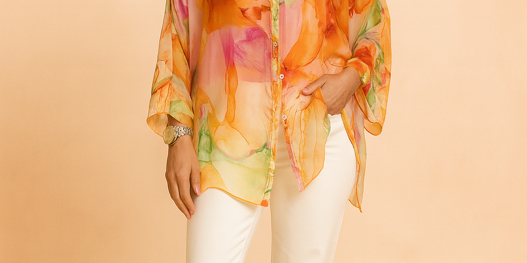 Aurora | Airy blouse with an artistic pattern 0