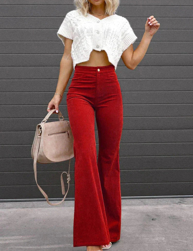BRIANA | Trendy Flared Corduroy Pants 4