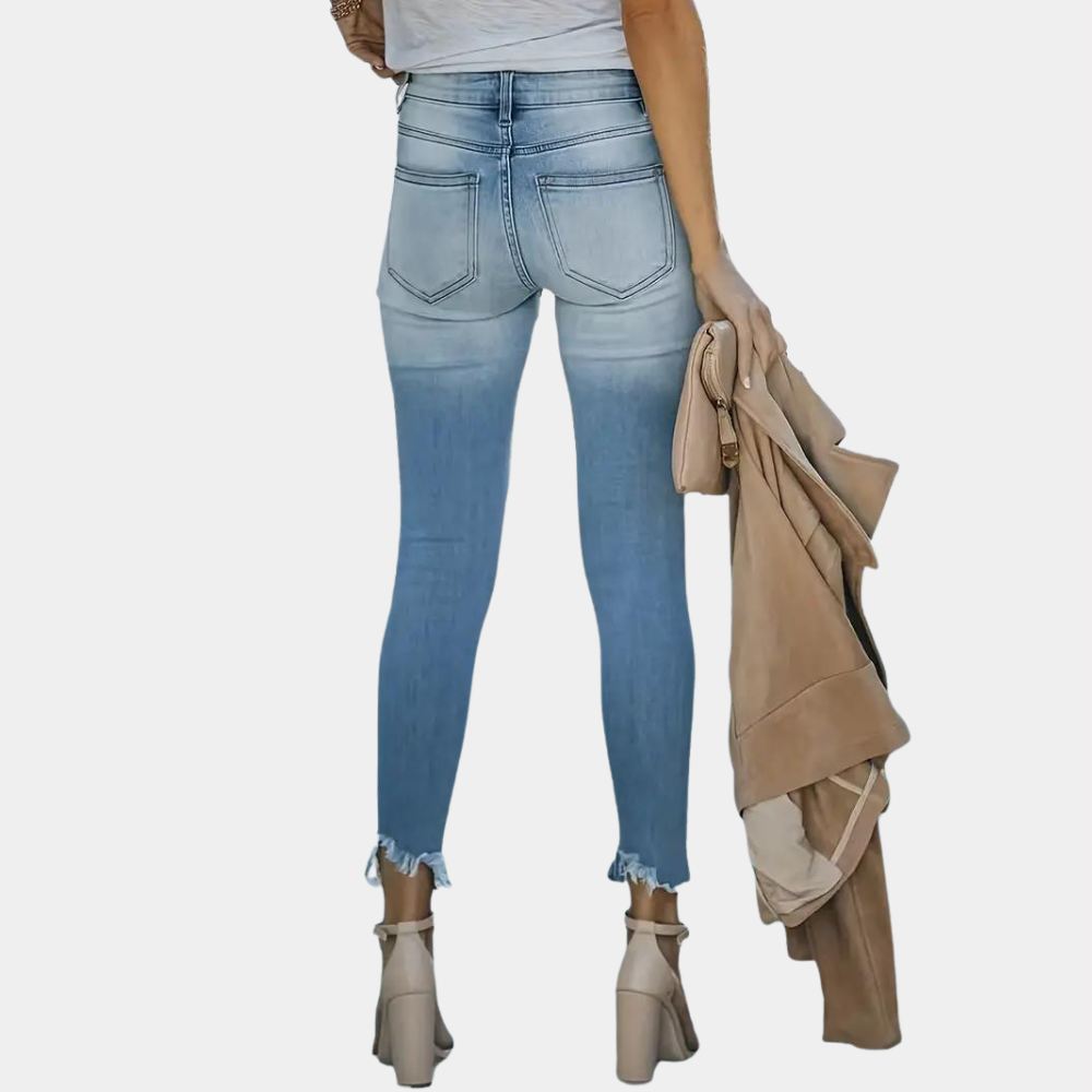 Bailey | Women's Ripped Jeans with buttons 2