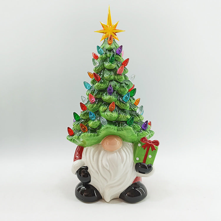 Battery Operated Light Emitting Resin Dwarf Lantern Ceramic Table Decorations 2
