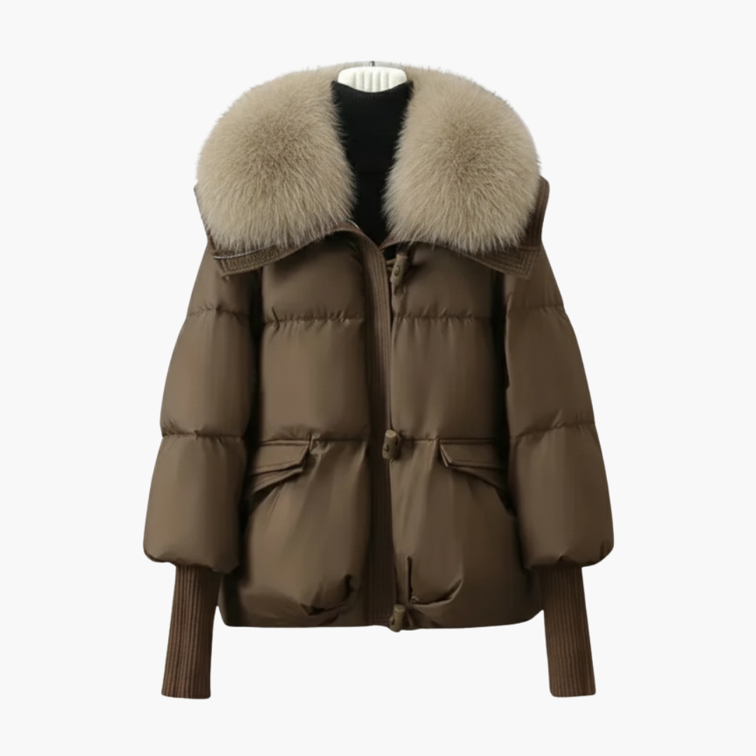 Black Puffer Jacket Women with Faux Fur Collar - Stylish Women's Winter Coats for Cold Weather 0