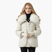Black Puffer Jacket Women with Faux Fur Collar - Stylish Women's Winter Coats for Cold Weather 7