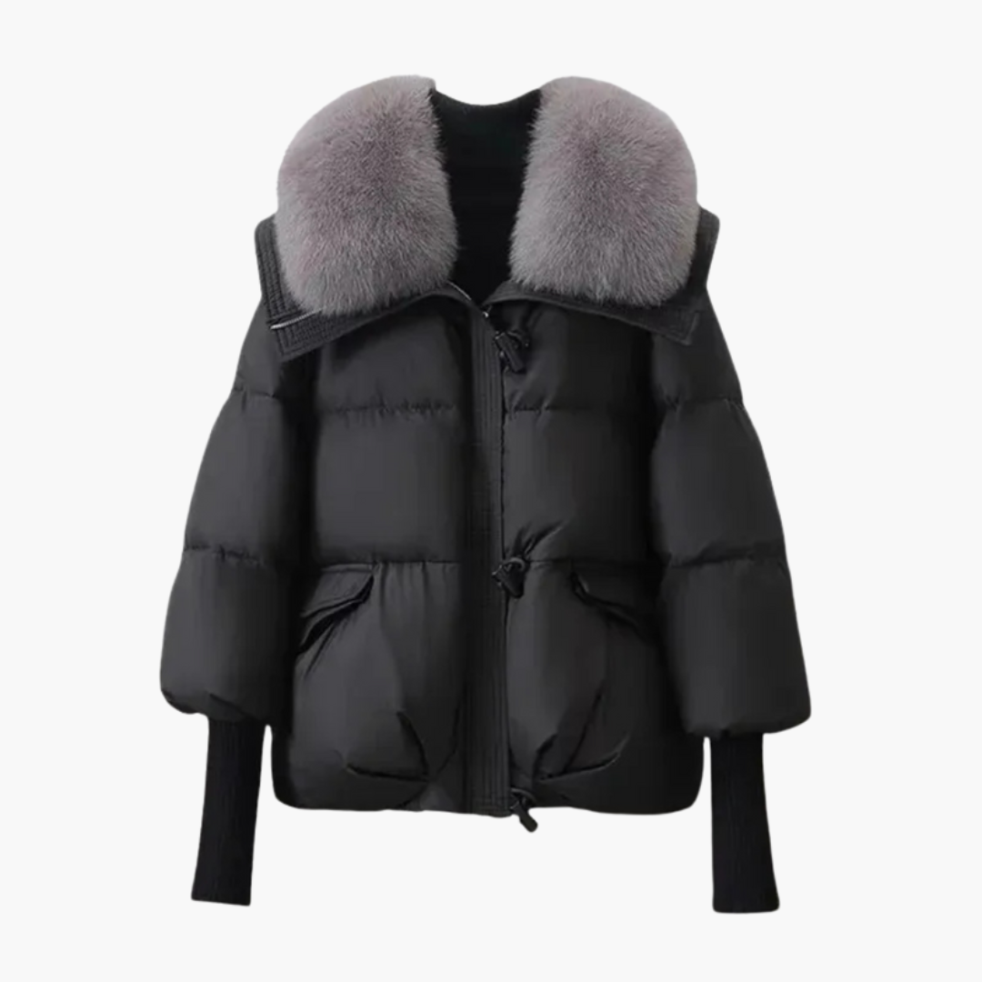 Black Puffer Jacket Women with Faux Fur Collar - Stylish Women's Winter Coats for Cold Weather 8