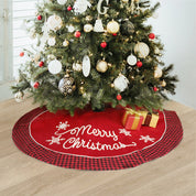 Black and red checkered Christmas tree skirt with border 1