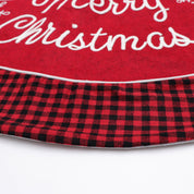 Black and red checkered Christmas tree skirt with border 3
