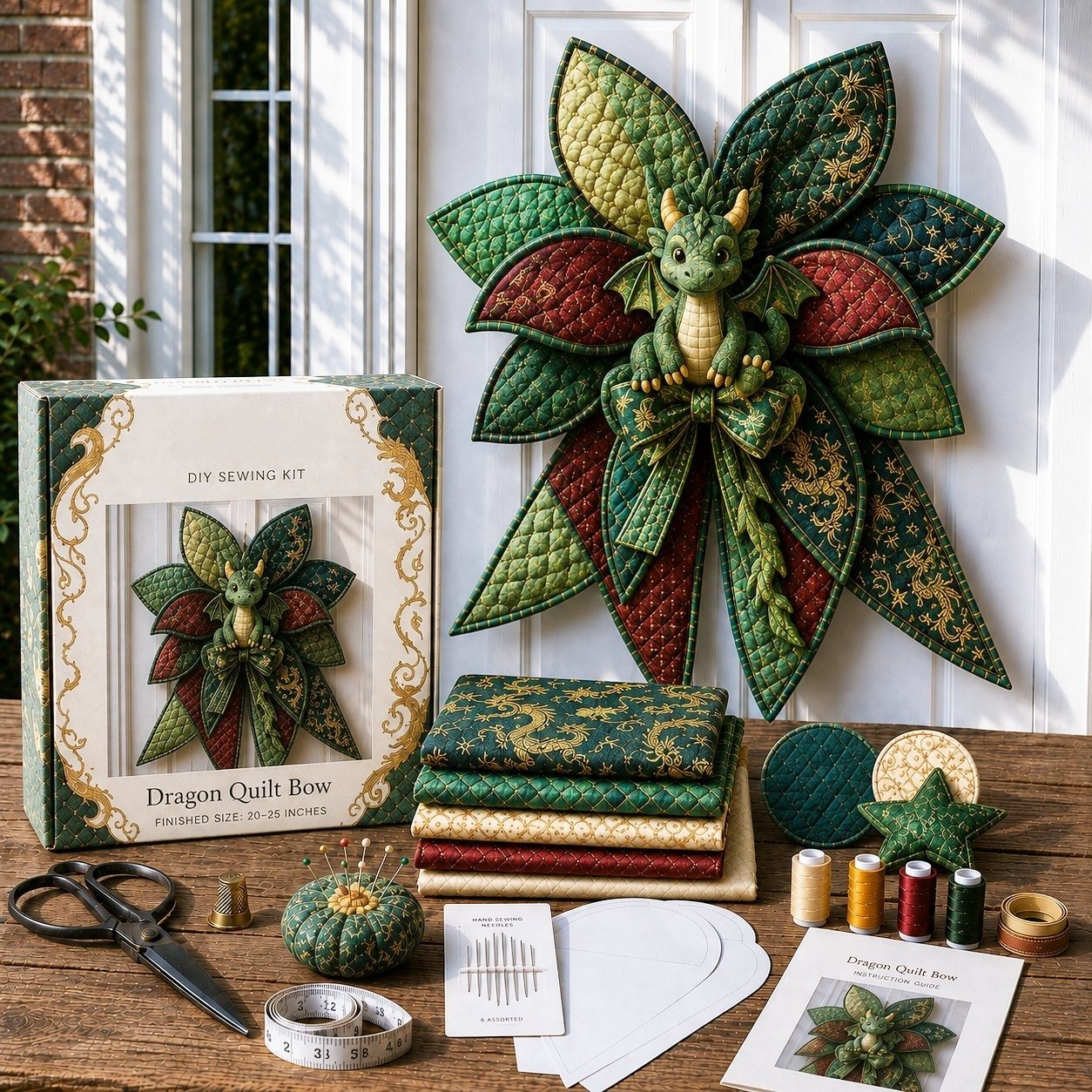 Bow Sewing Kit Türkranz-Nähset | Herbstmotiv | Komplett & Für Anfänger Geeignet | FoxStitch 10