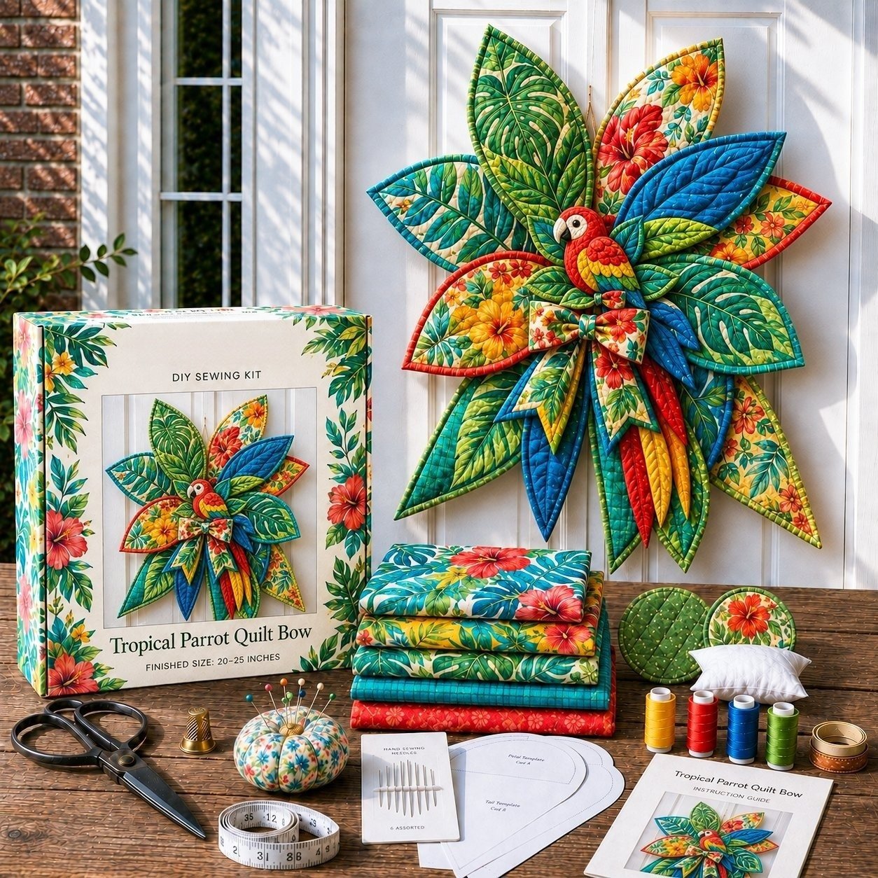 Bow Sewing Kit Türkranz-Nähset | Herbstmotiv | Komplett & Für Anfänger Geeignet | FoxStitch 12