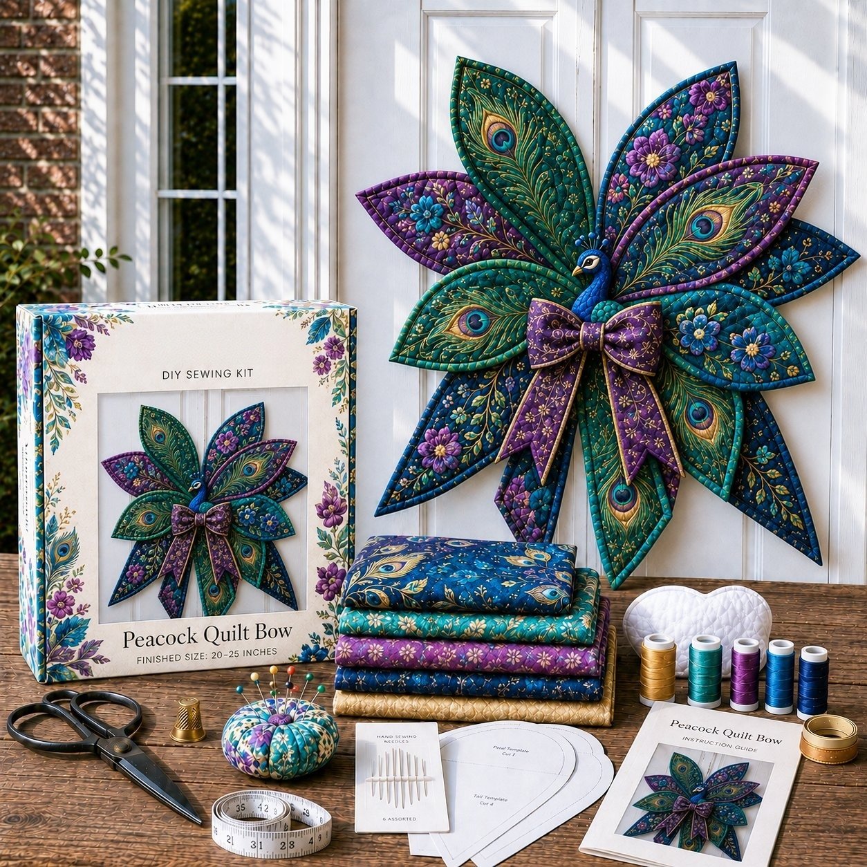 Bow Sewing Kit Türkranz-Nähset | Herbstmotiv | Komplett & Für Anfänger Geeignet | FoxStitch 14