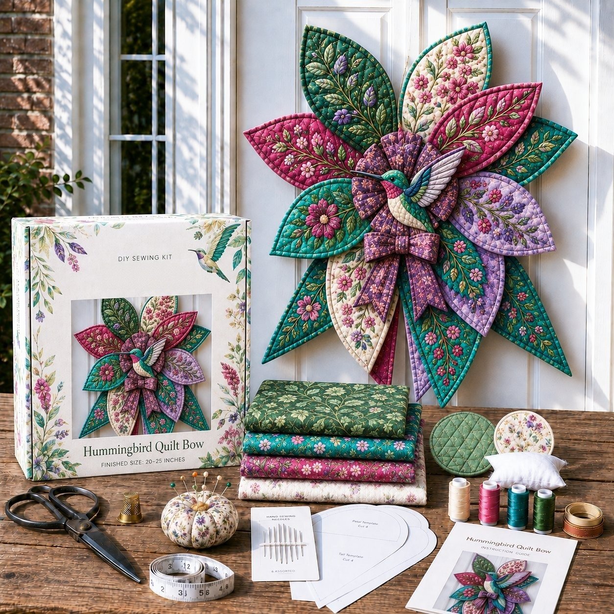 Bow Sewing Kit Türkranz-Nähset | Herbstmotiv | Komplett & Für Anfänger Geeignet | FoxStitch 17