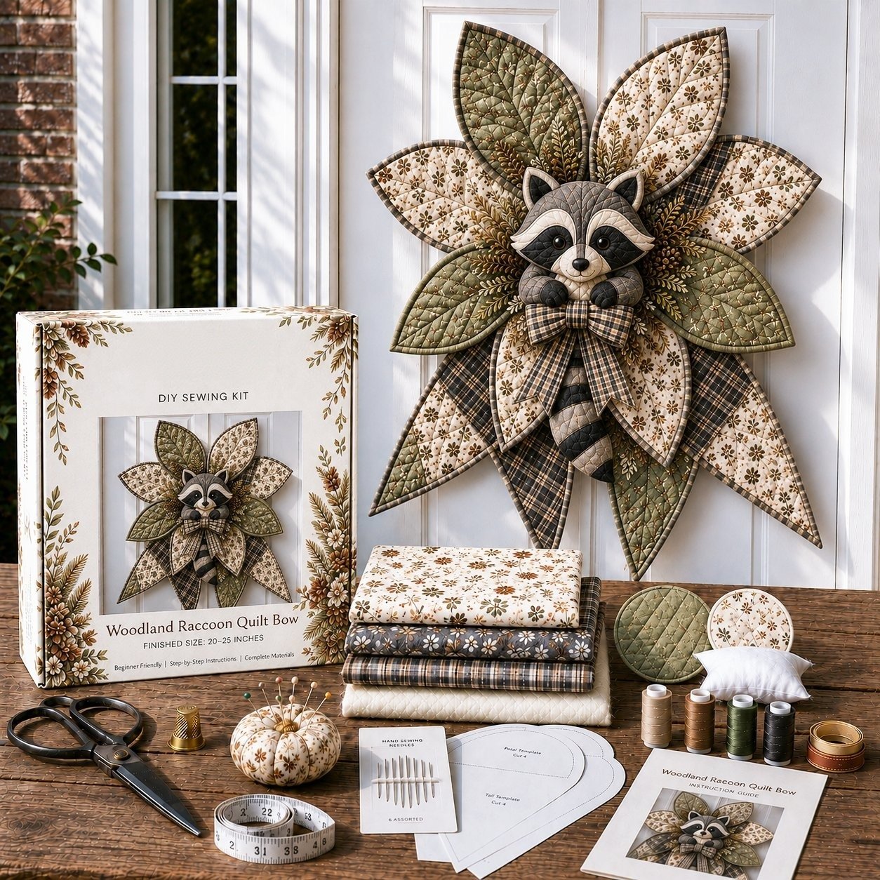 Bow Sewing Kit Türkranz-Nähset | Herbstmotiv | Komplett & Für Anfänger Geeignet | FoxStitch 9