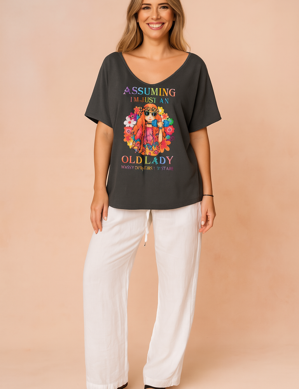 CLARA | T-shirt with a fun print and a loose fit 0