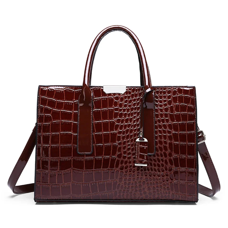 CROCODILE | Trendy Designer Croco Handbag 7